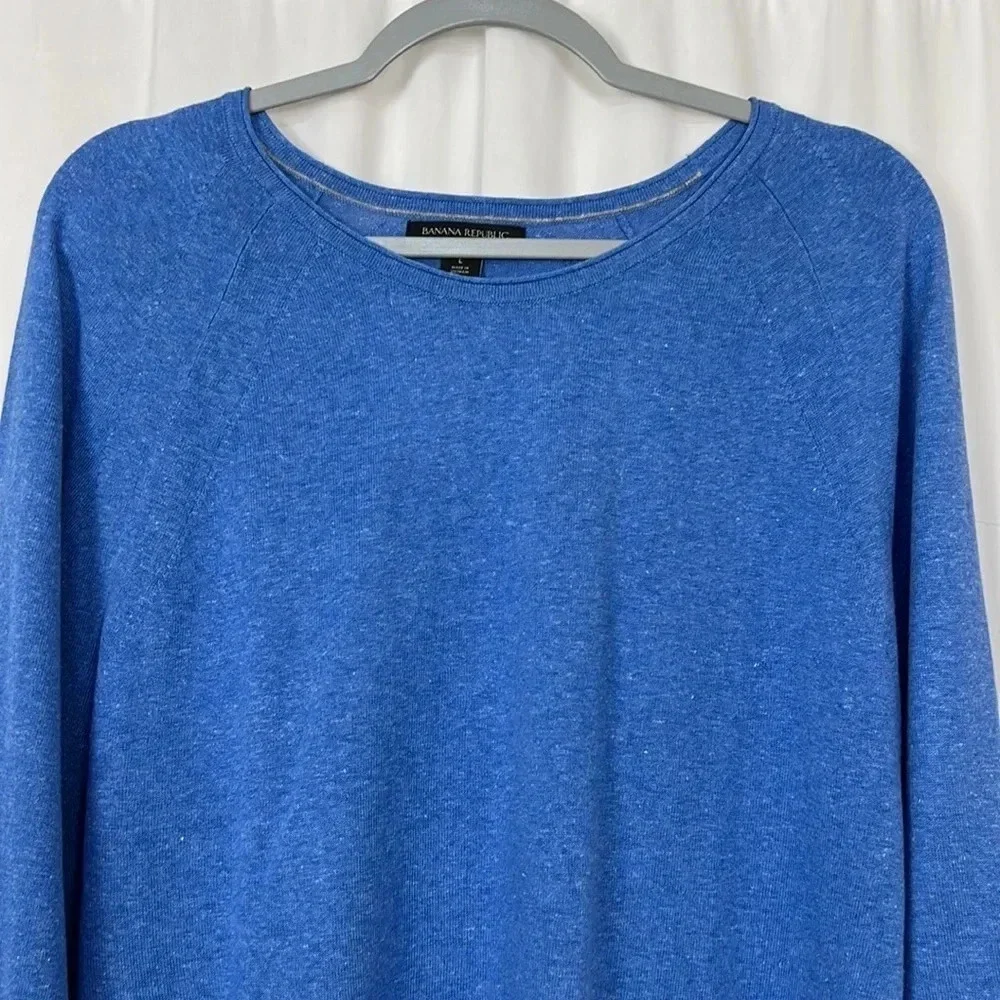 Banana Republic Silk Linen Crewneck Relaxed‎ Fit Sweater Size Large